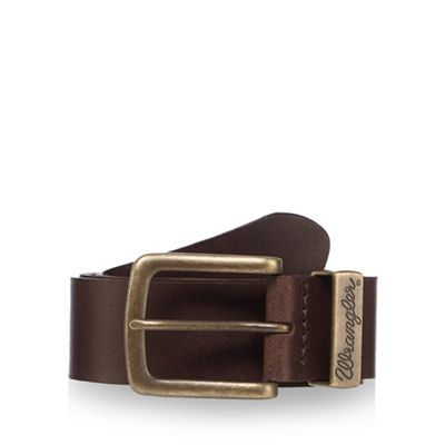 Wrangler Big and tall dark brown leather belt
